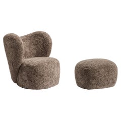 Sillón + puf Little Big Chair, juego de piel de oveja by Norr11