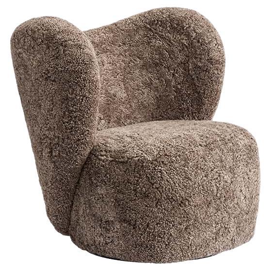 Little Big Chair Fully Upholstered Lounge Chair in Sheepskin For Sale