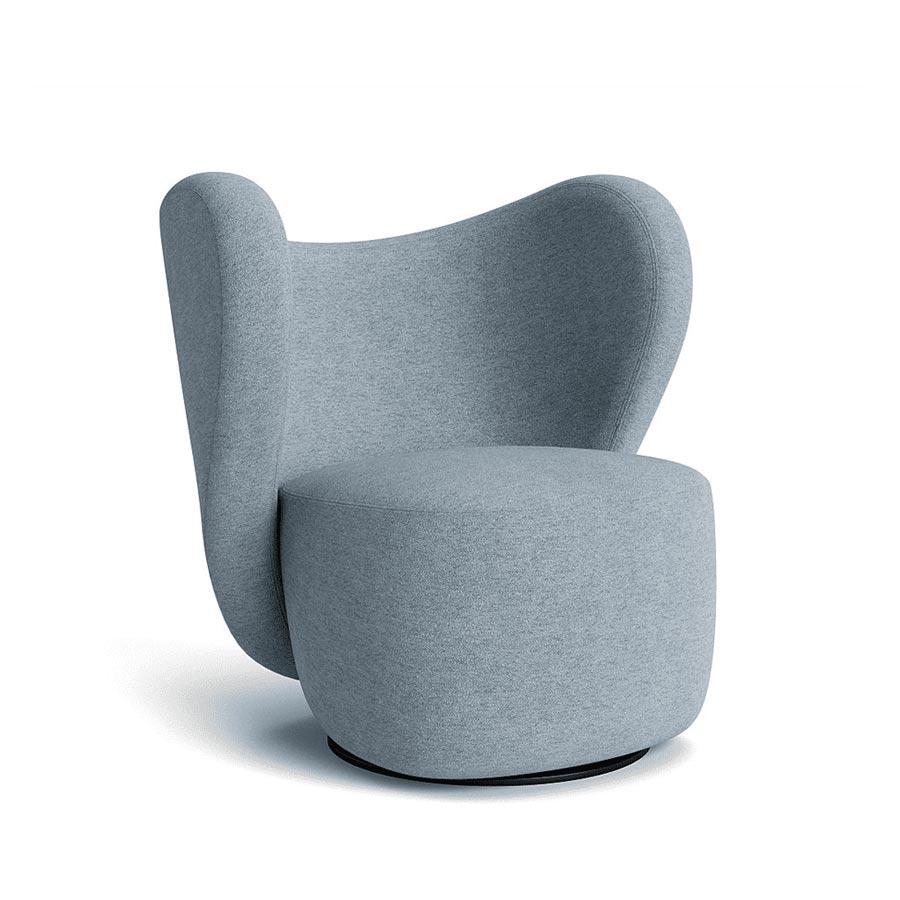 'Little Big Chair' Swivel Armchair by Norr11, Blue Barnum Bouclé 15 (IN STOCK) For Sale 4