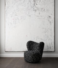 'Little Big Chair' Swivel Armchair by Norr11, Black Wool