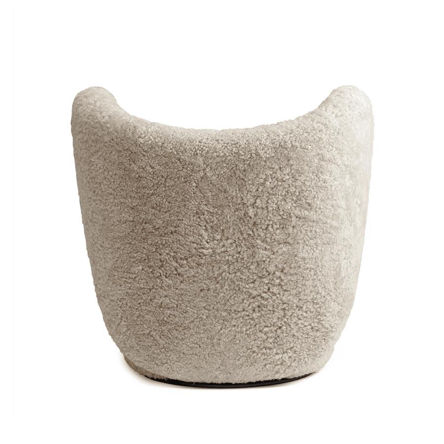 Little Big Chair x2 + Pouf x1, Sheepskin Off-White by Norr11 For Sale 4