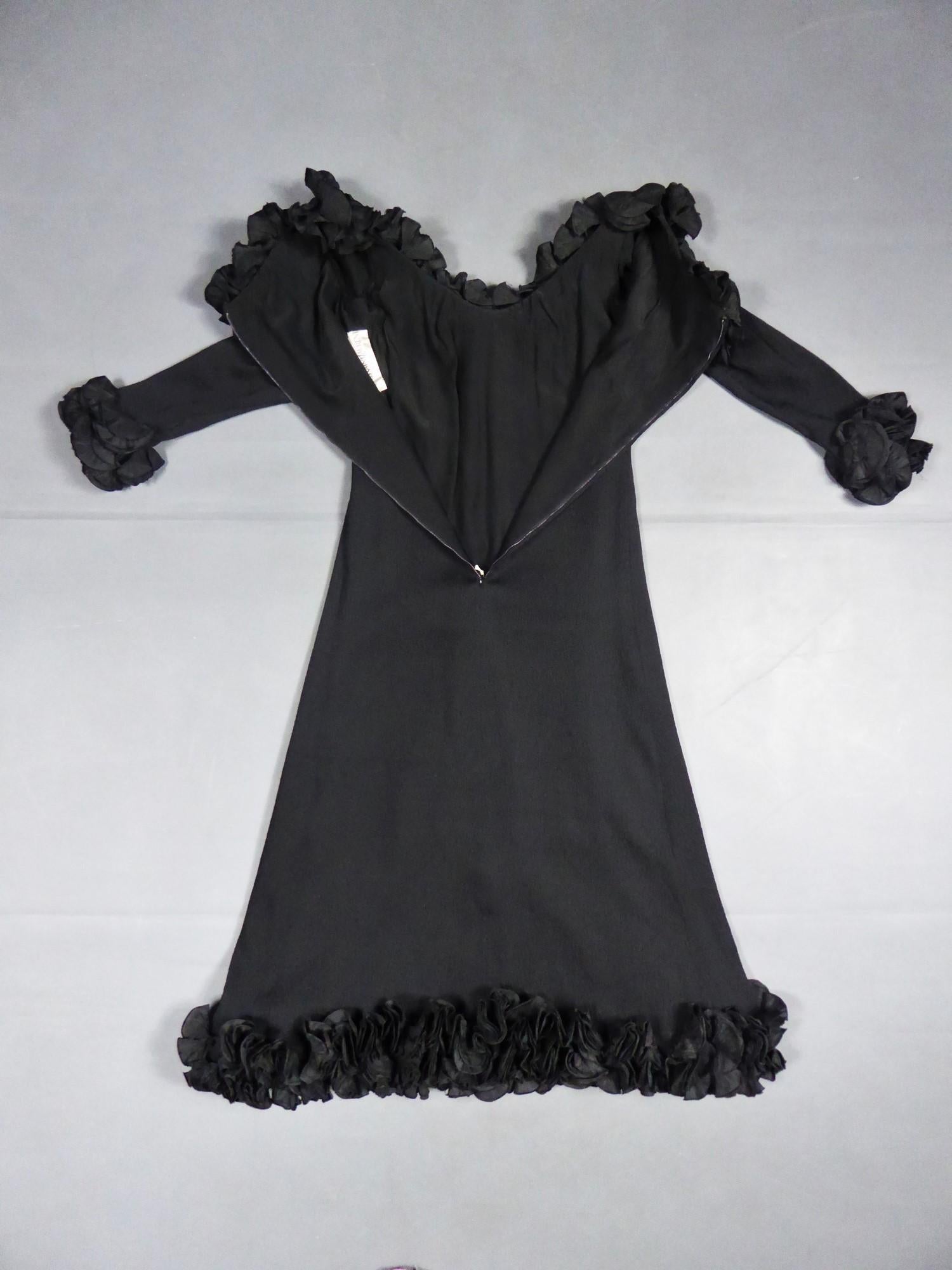 Little Black Dress by Yves Saint Laurent Couture Numbered 34406 Circa 1973 In Good Condition In Toulon, FR