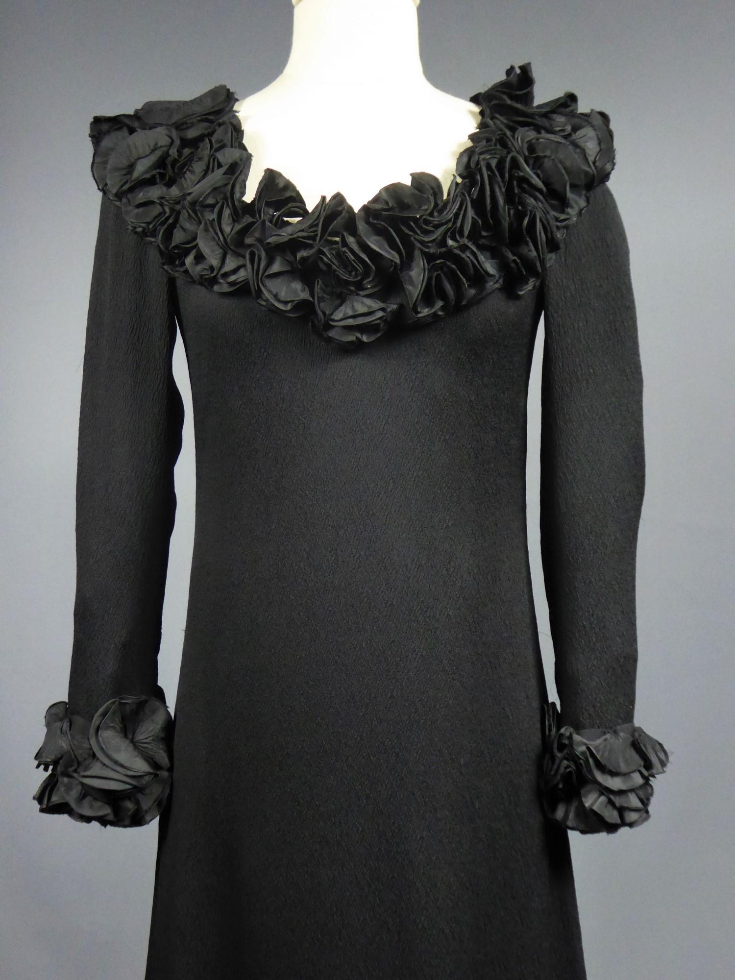 Little Black Dress by Yves Saint Laurent Couture Numbered 34406 Circa 1973 1