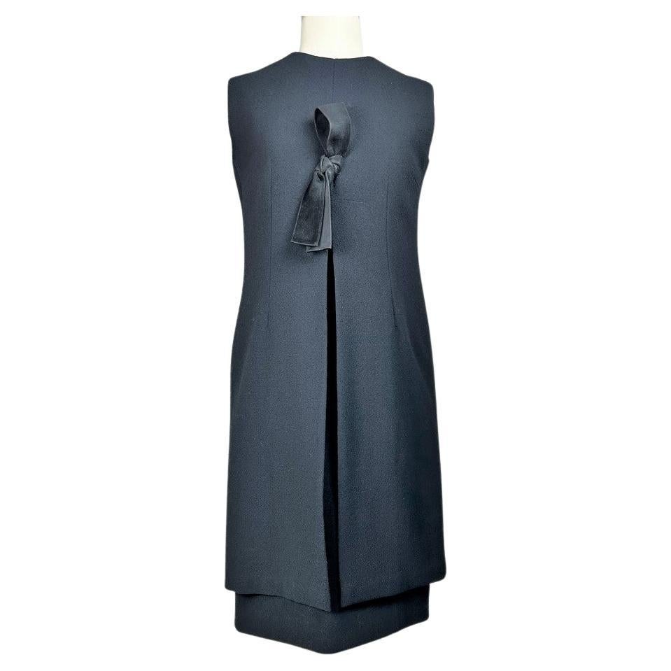 Little black dress by Yves Saint Laurent Couture - Paris Circa 1964-1965 For Sale