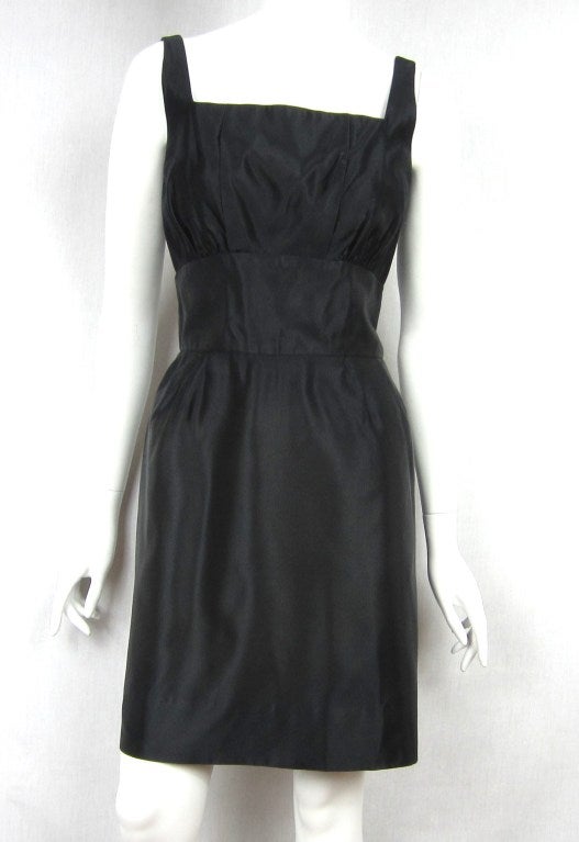 Women's Little Black Dress Taffeta 1960s w/  Bolero Jacket Tina Rose  For Sale