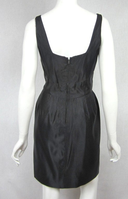 Little Black Dress Taffeta 1960s w/  Bolero Jacket Tina Rose  For Sale 2