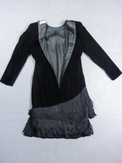 Little Black Velvet Dress by Jules-François Crahay for Lanvin Circa 1985