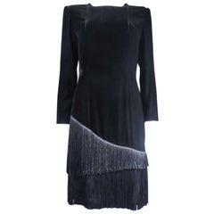 Little Black Velvet Dress by Jules-François Crahay for Lanvin Circa 1985