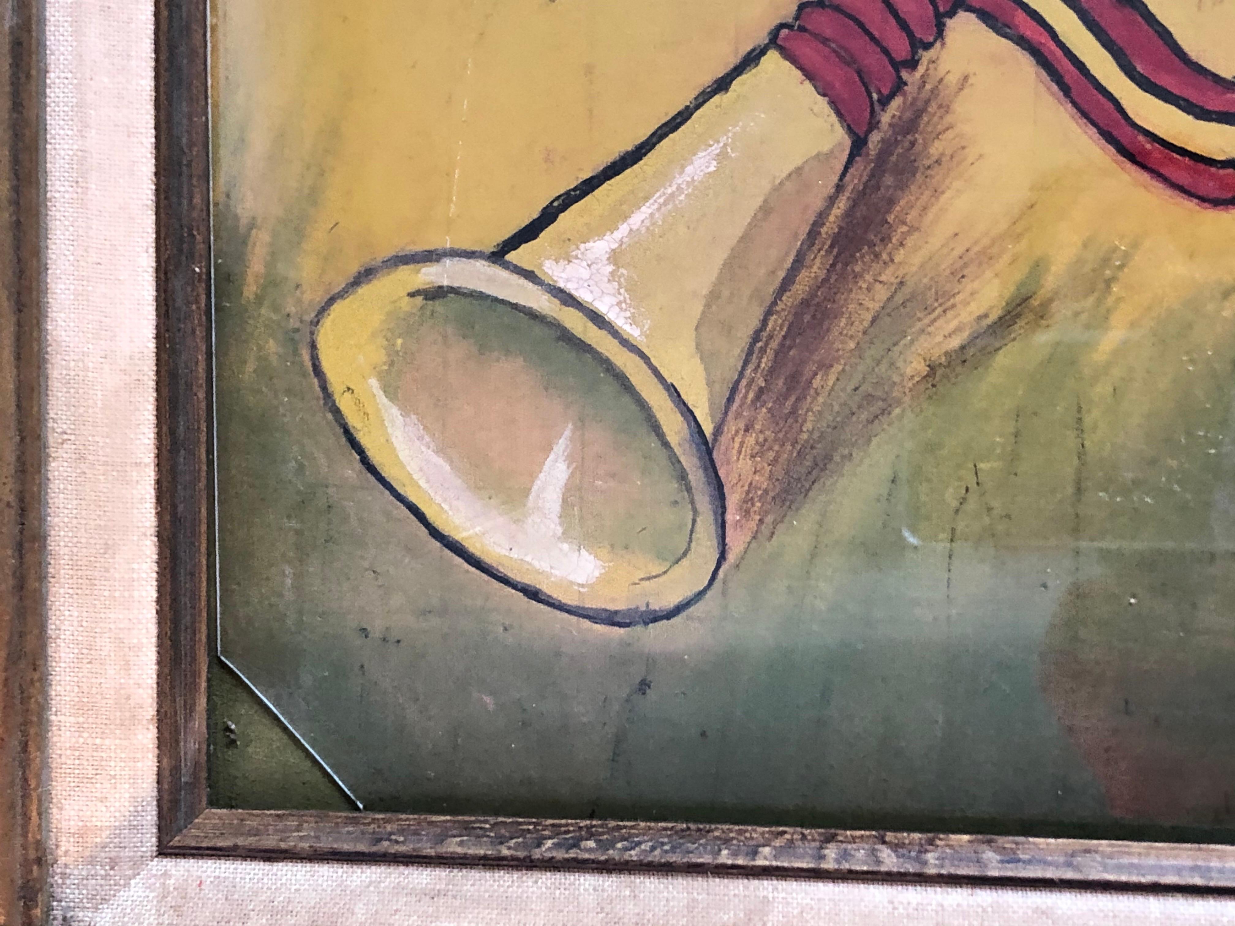 Niño Pequeño Pintura Azul sobre Tela en venta 12
