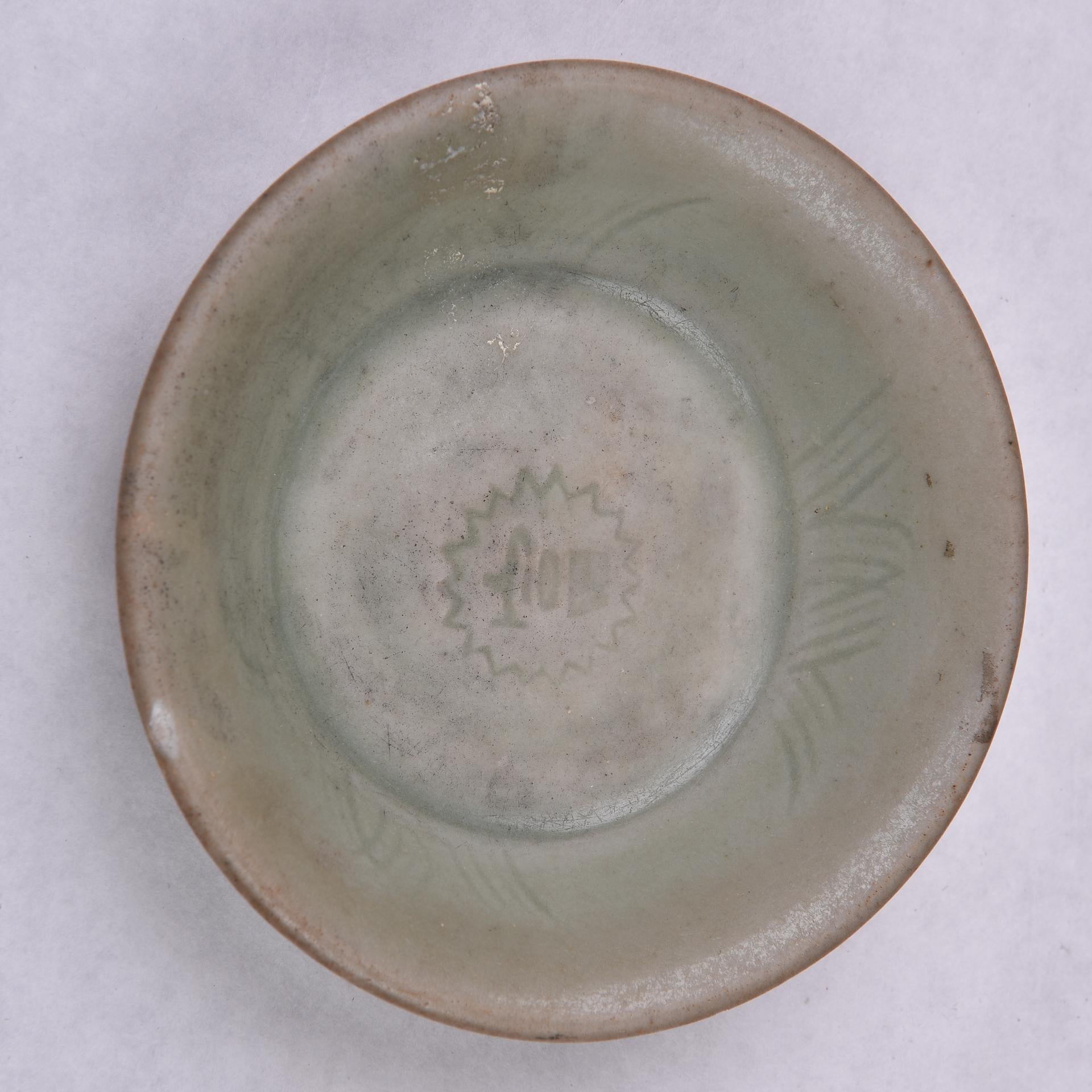Hand-Crafted Little Celadon Antique Chinese Plate  For Sale