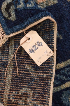 Hand-Knotted Chinese Peking Rug, Cotton and Wool, Peonies Design, 1960