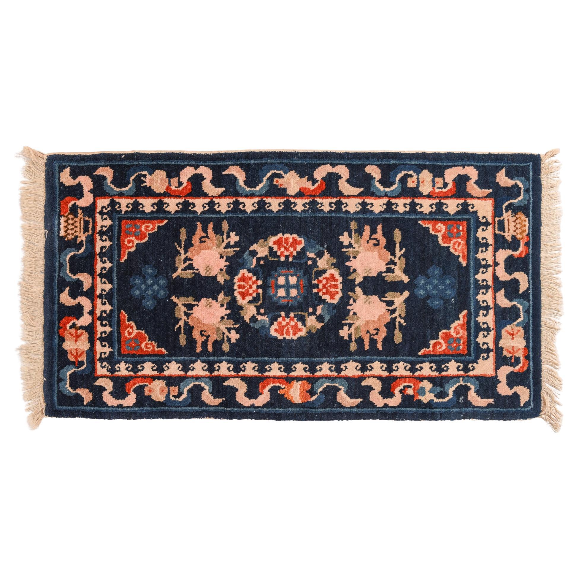 Little Chinese PEKING Carpet with Peonies