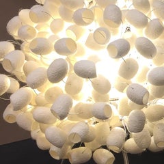 Pequeña Crisálida de Mesa - Pequeña Lámpara de Mesa con Capullo de Seda Edición Artesanal