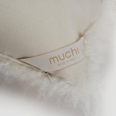 Weißes Kissen aus natürlichem Kaschmirpelz von Muchi Decor, hergestellt in Italien