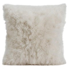 Little Cloud White Natural Cashmere Fur Pillow Cushion by Muchi Decor