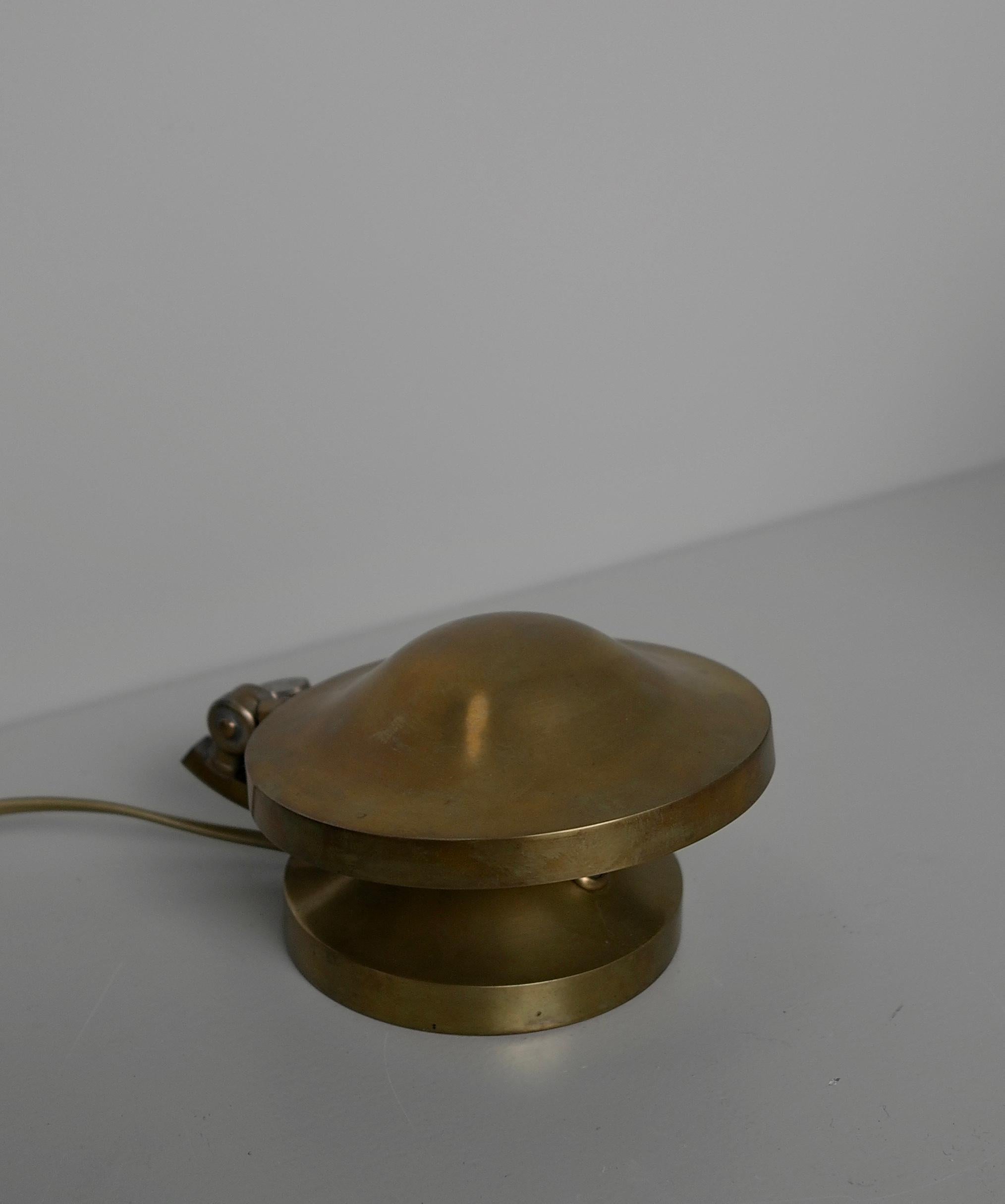 German Little Copper Gem, Art Deco foldable Copper table lamp 1930's For Sale