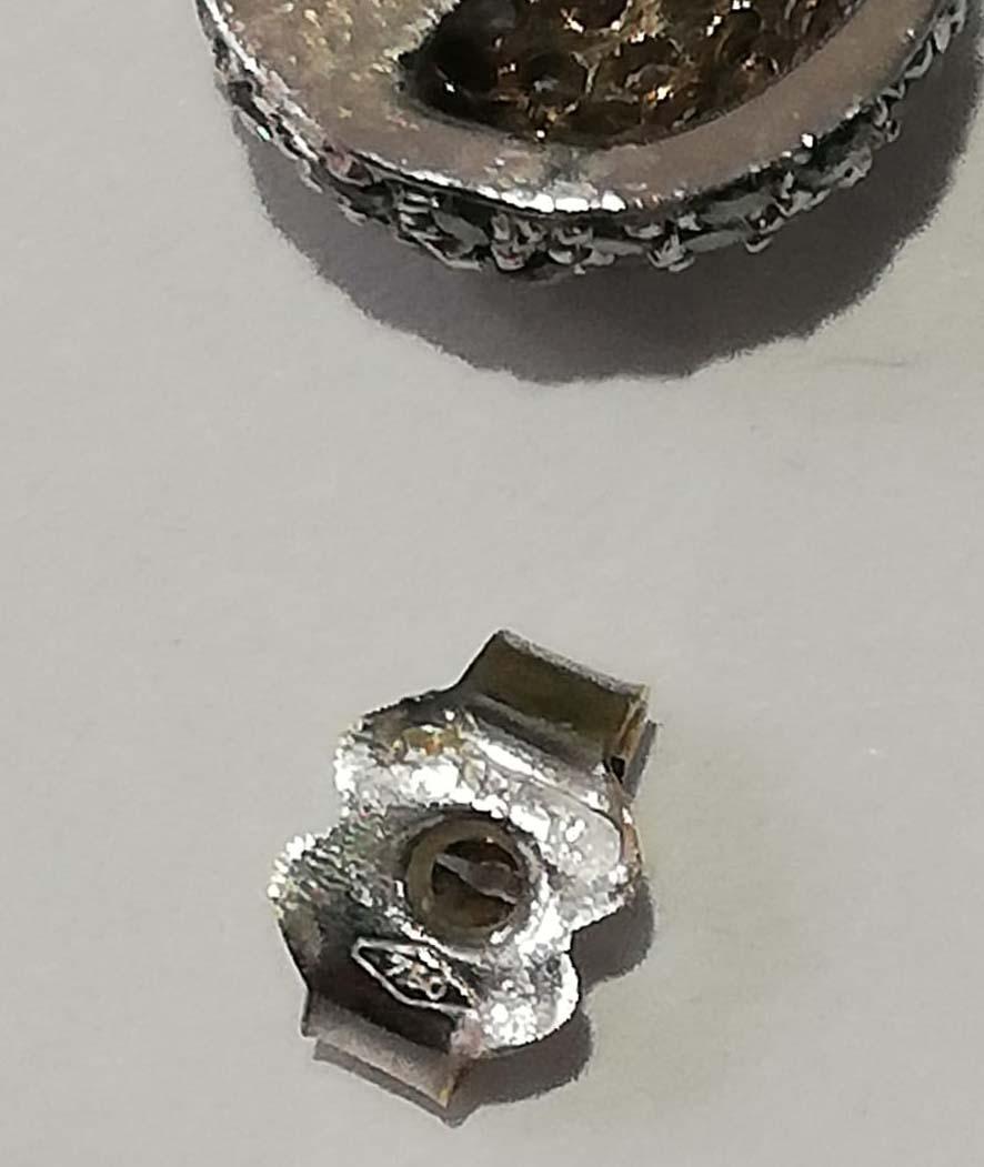 Women's Little Dome Diamond and Fancy Diamond 18 Karat White Earrings For Sale