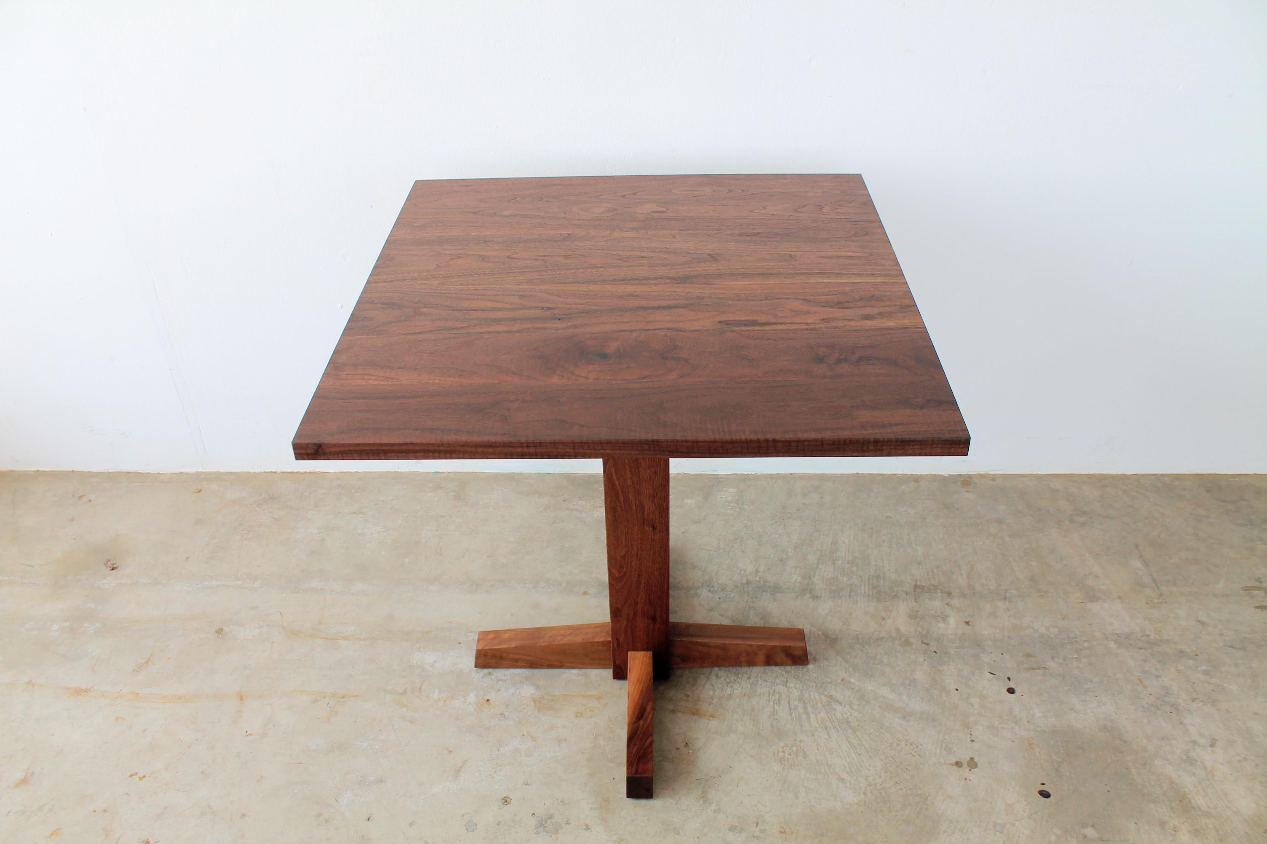 North American Little Dume Pedestal Table in Walnut For Sale