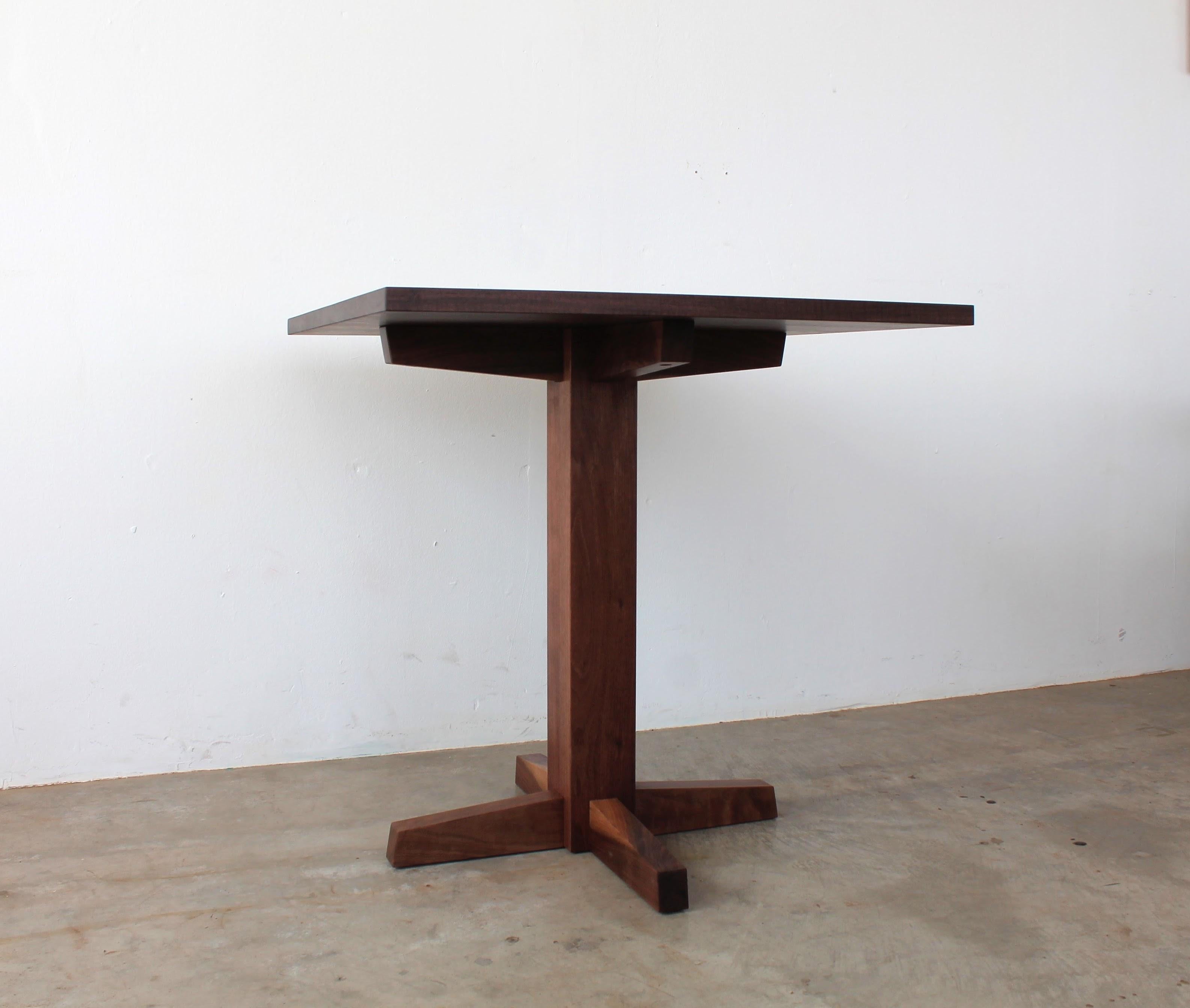 Hand-Crafted Little Dume Pedestal Table in Walnut For Sale