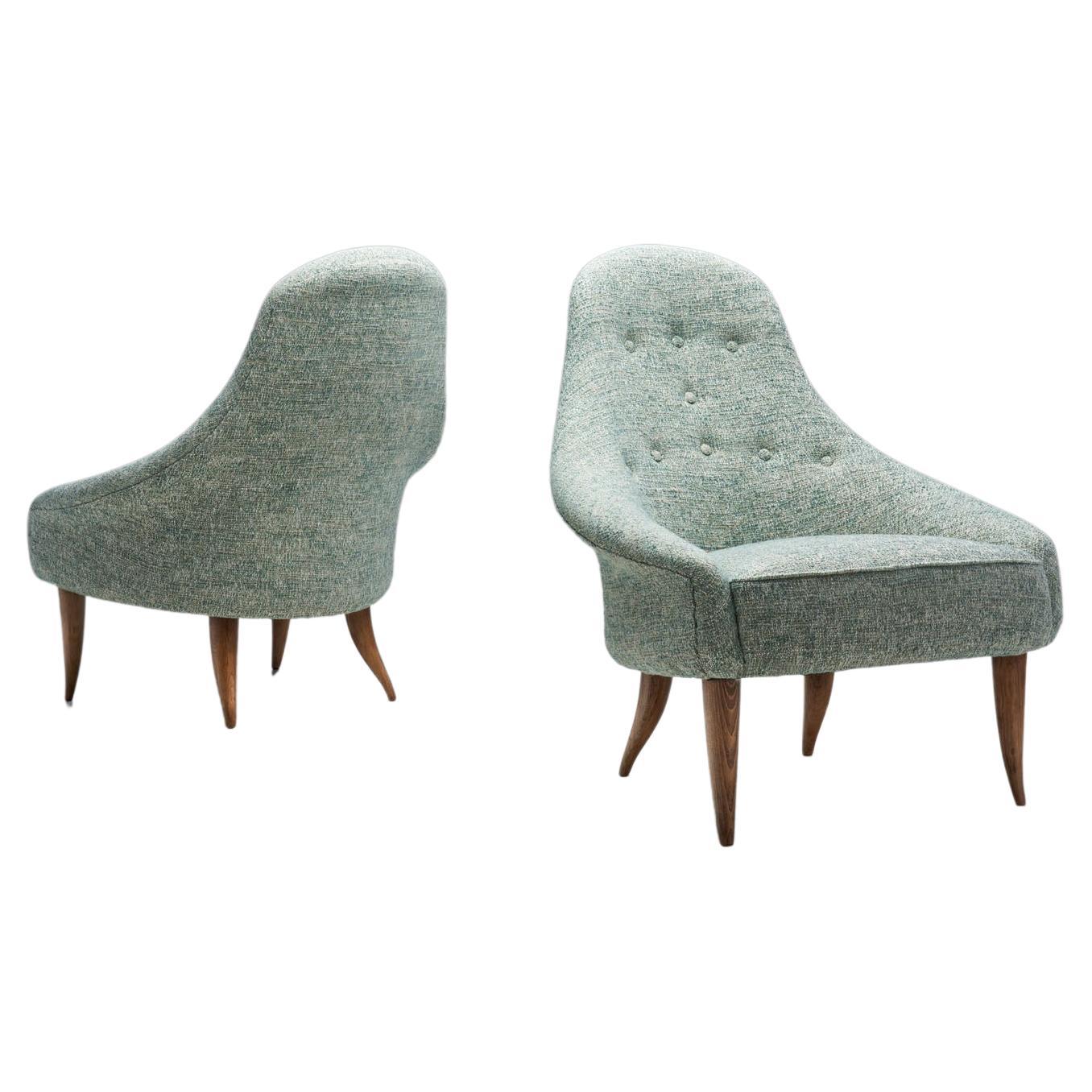 "Little Eva" Easy Chairs by Kerstin Hörlin-Holmquist, Sweden, 1950s For Sale