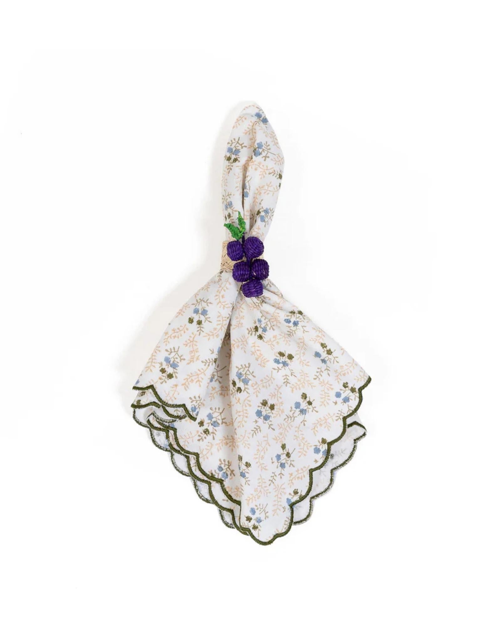 Our Little Flower collection features a beautiful ditsy floral print. Hand-blocked by artisans onto 100% cotton, the napkins are edged with a chic scalloped border and come as a set of four. Add a fresh splash of colour to your tablescape, and why