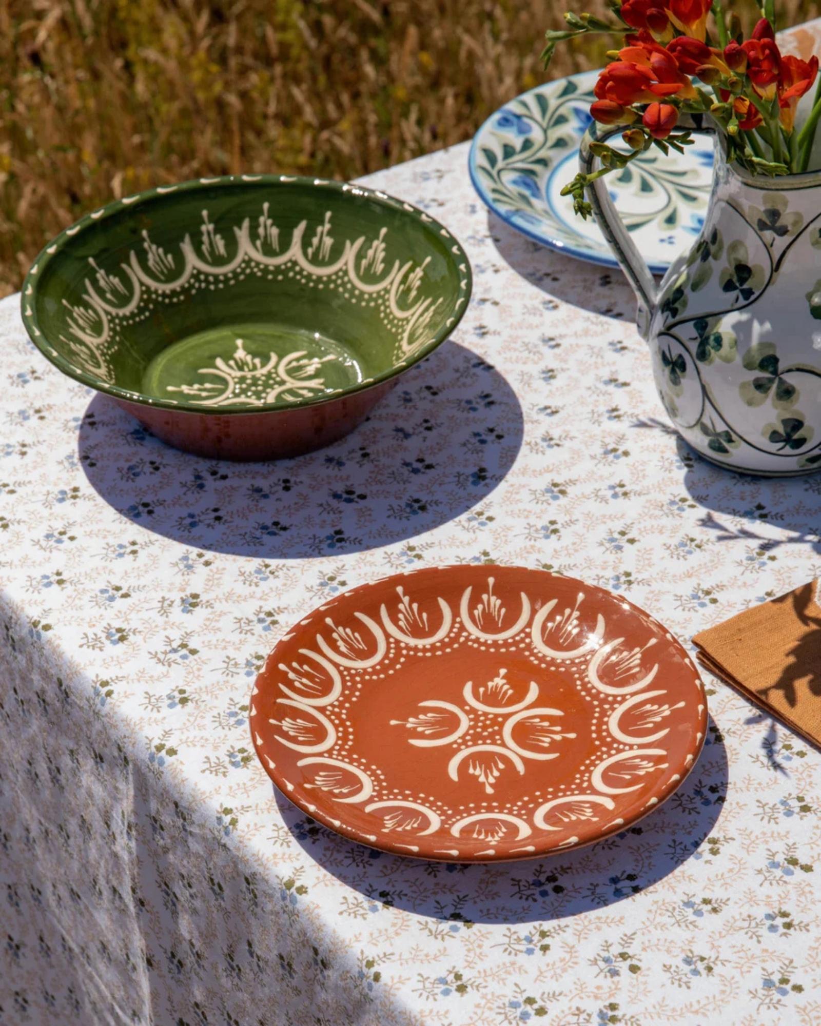 Contemporary Little Flower Tablecloth - Round For Sale