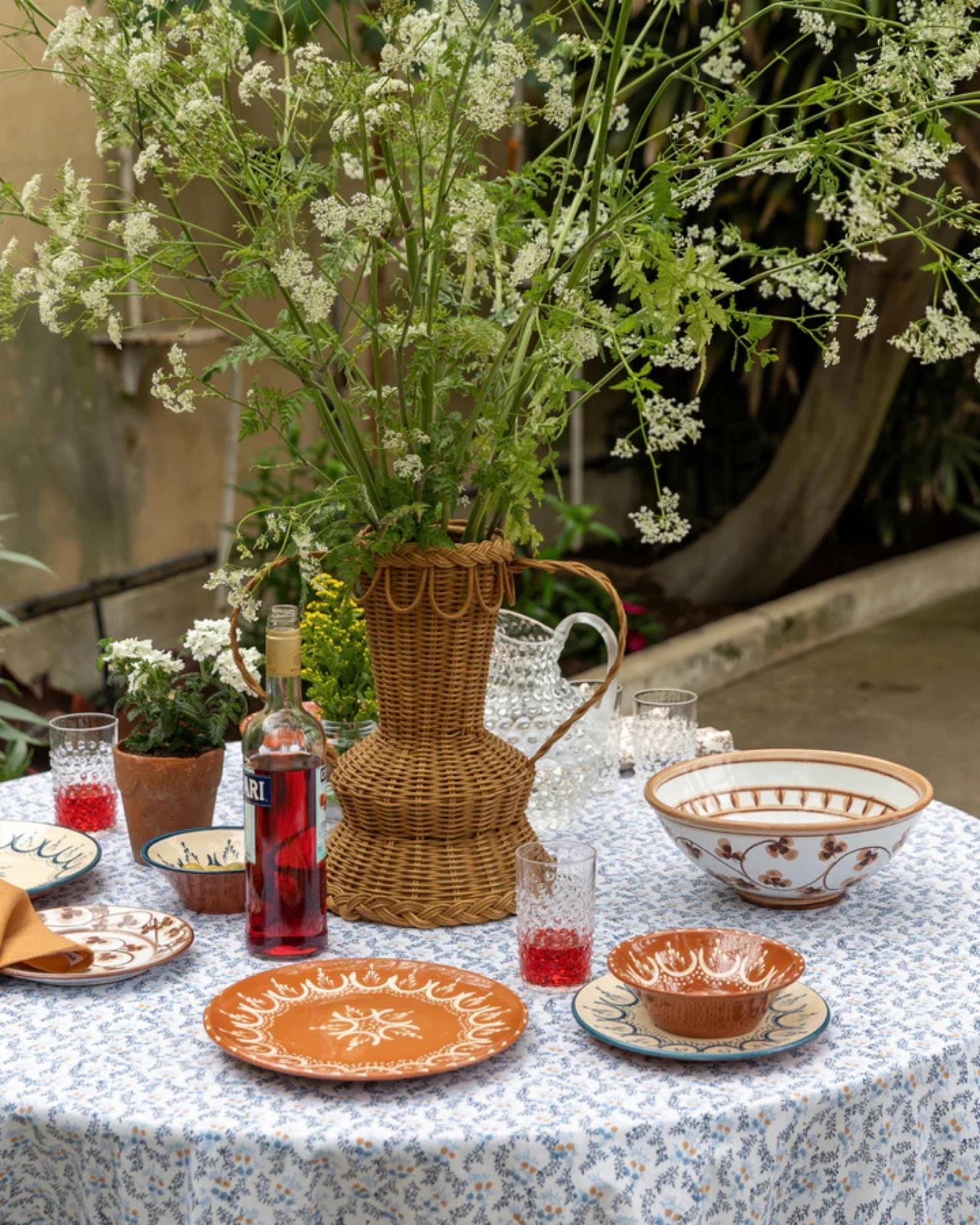 Cotton Little Flower Tablecloth - Round For Sale