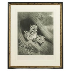 Little Foxes, Engraving by Samuel J. Carter
