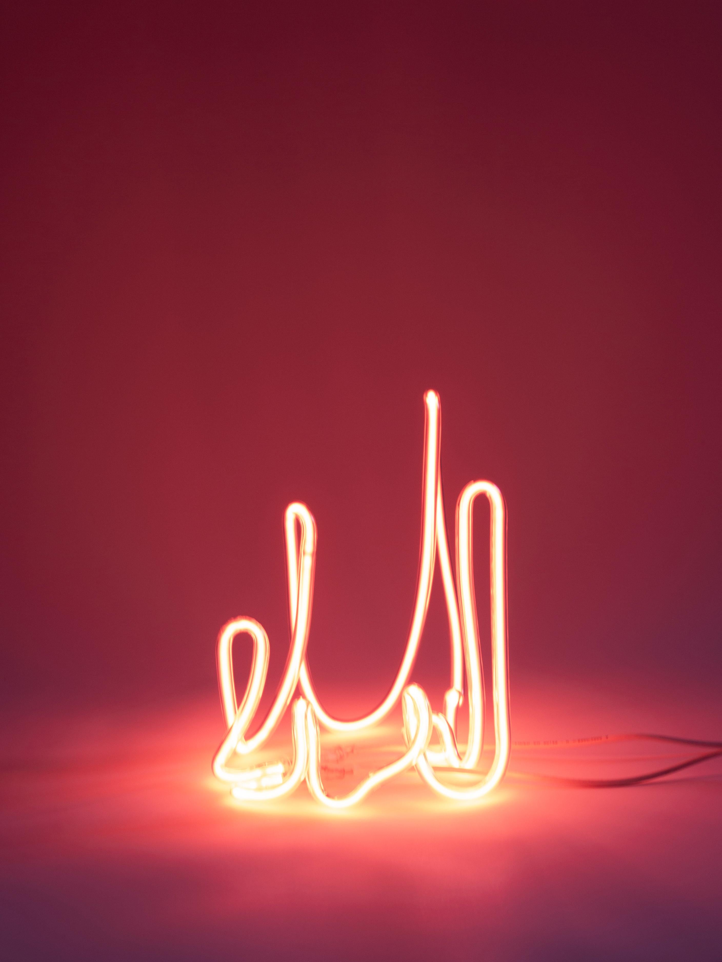 Pequeña escultura fractal de neón para mesa en vidrio translúcido y neón by Dace Sūna en Nuevo estado para la venta en Geneve, CH