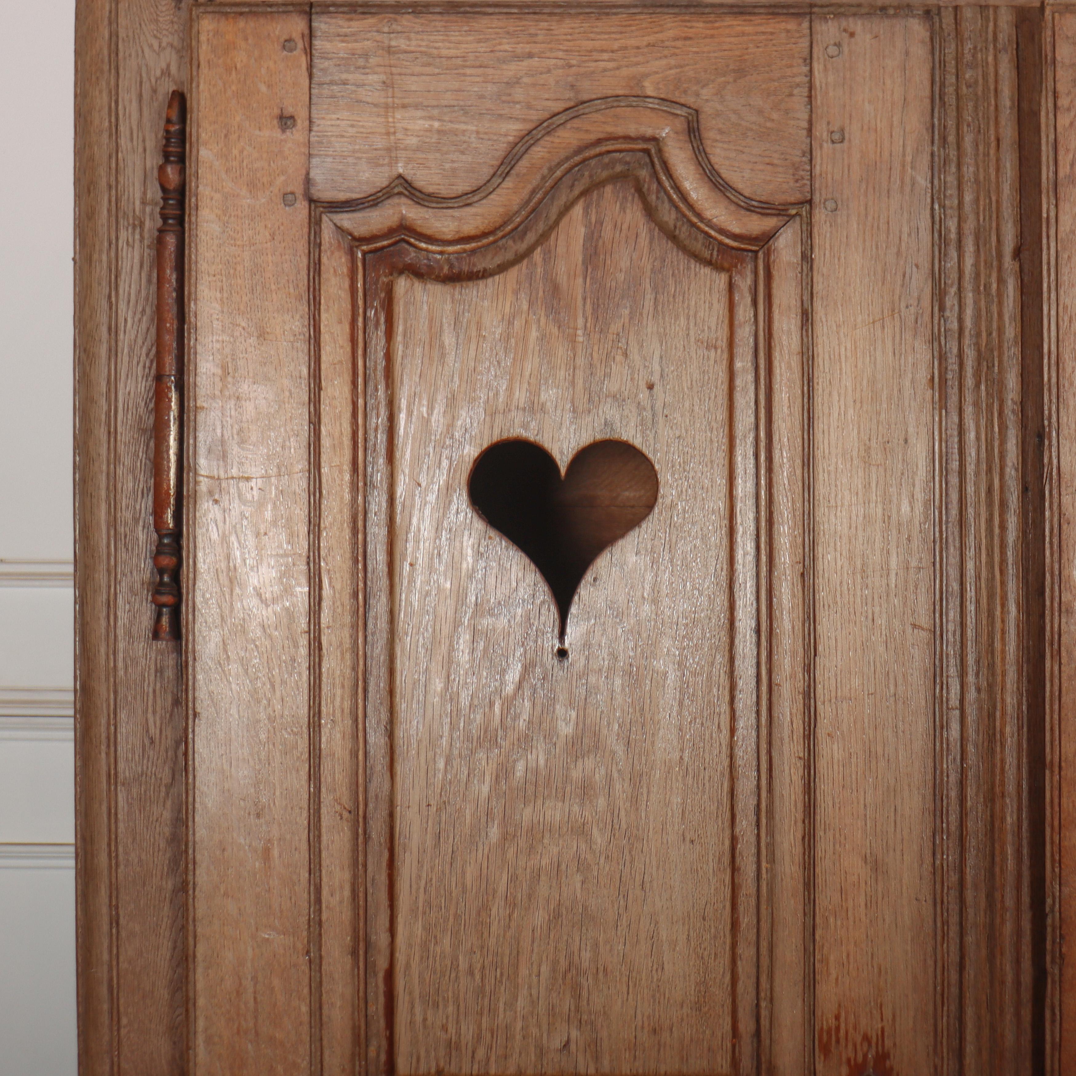 Bleached Little French Oak Armoire For Sale