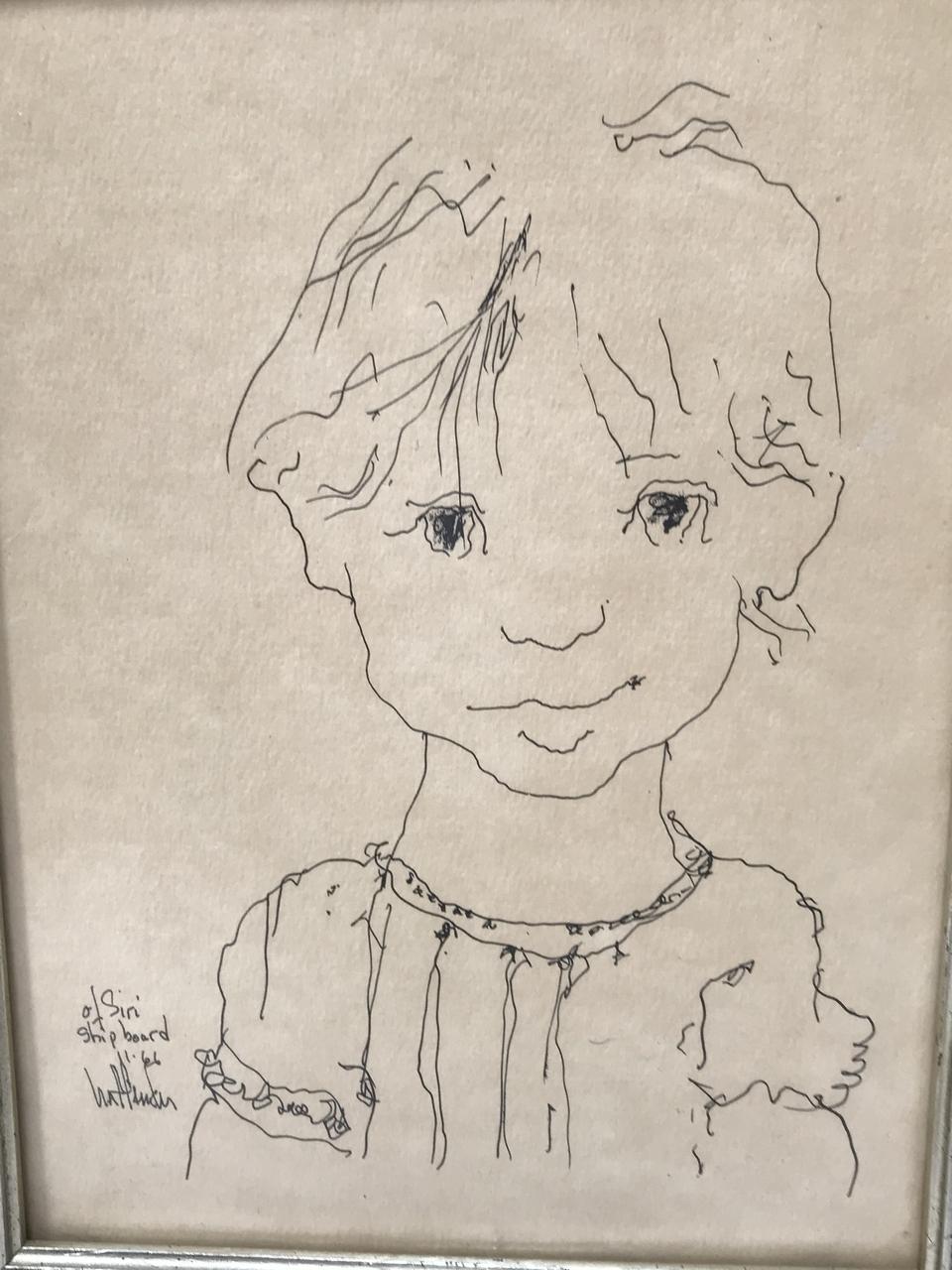 This drawing on paper signed Gino Hollander portrays a cute little girl. It is dated 11/1966 and marked 
