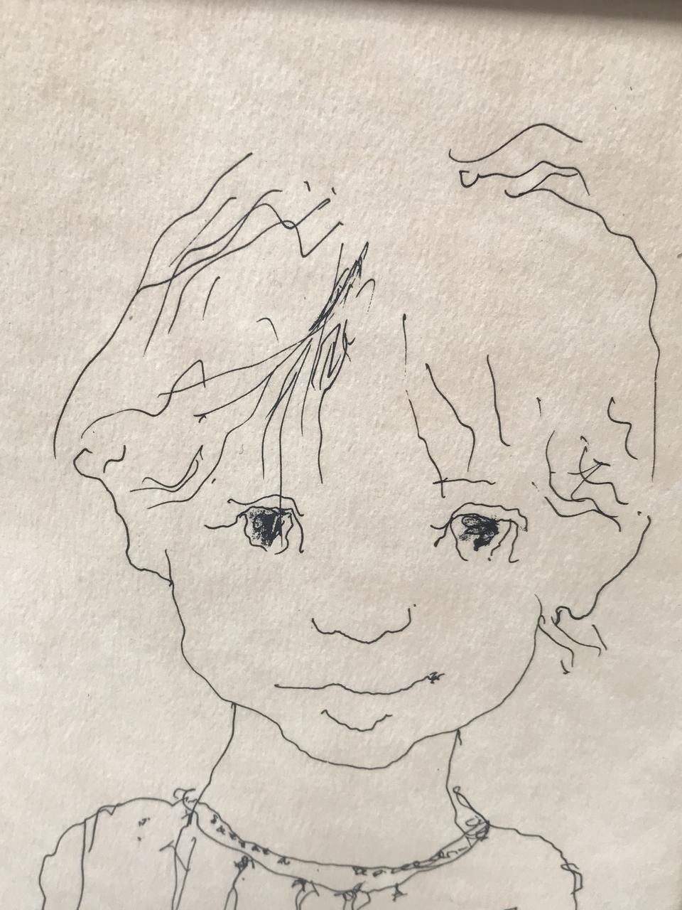 American Little Girl Portrait Drawing by Gino Hollander