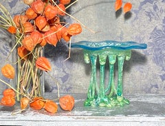 "Little Green" Fluo Murano Glass Jellyfish, Venice, Handmade in Italy