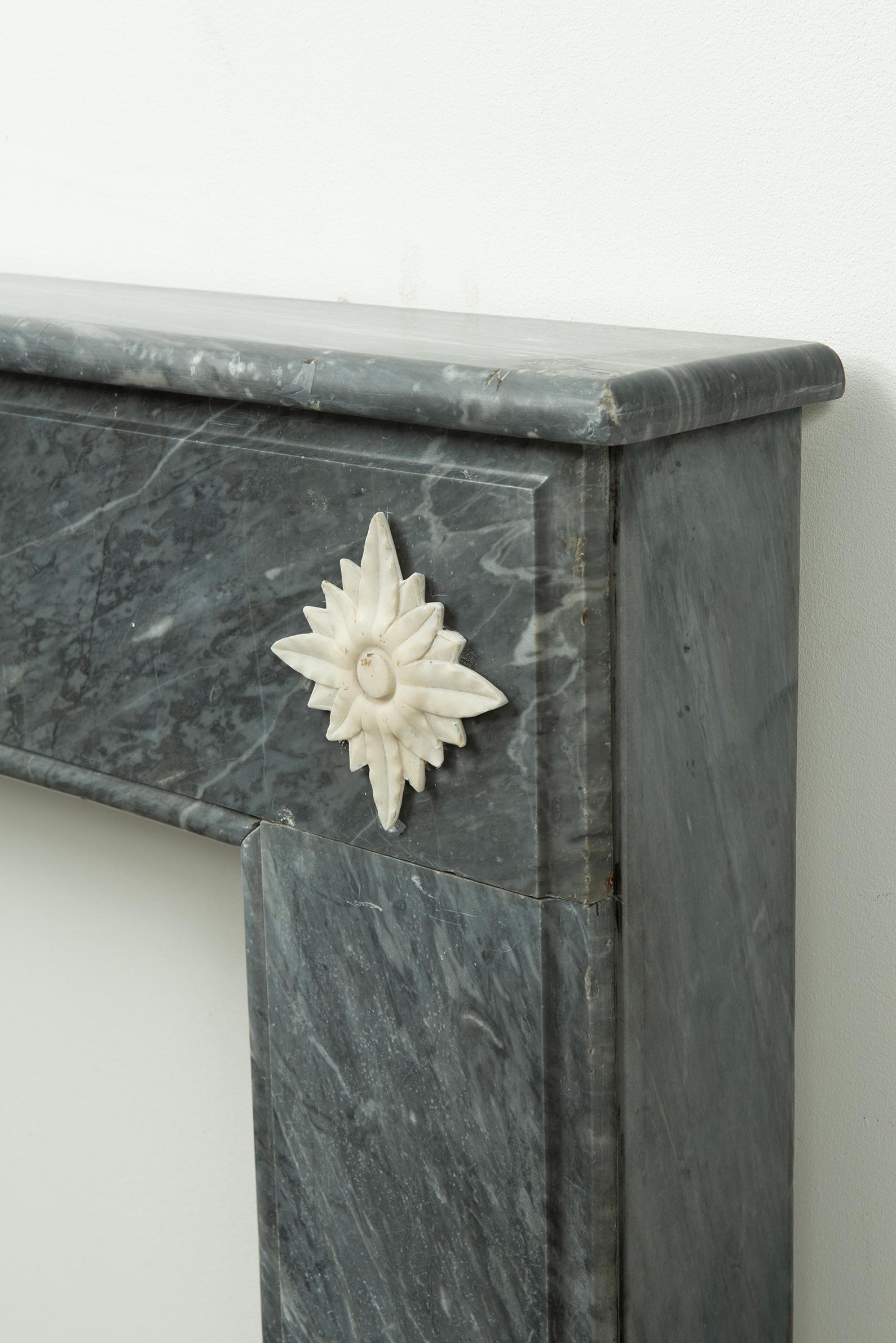 Little Grey Marble Louis XVI Fireplace Mantel For Sale 6