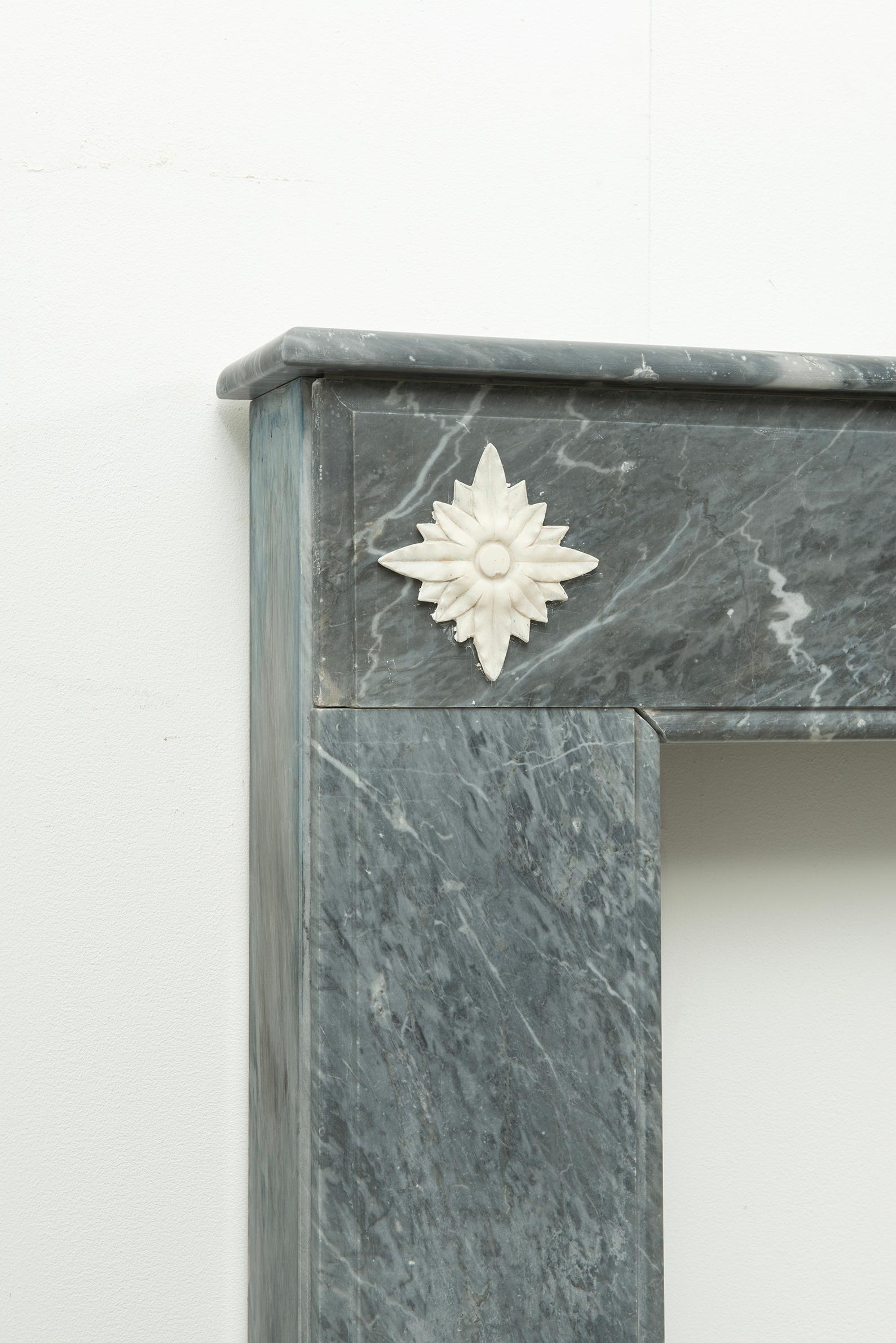 Little Grey Marble Louis XVI Fireplace Mantel For Sale 9