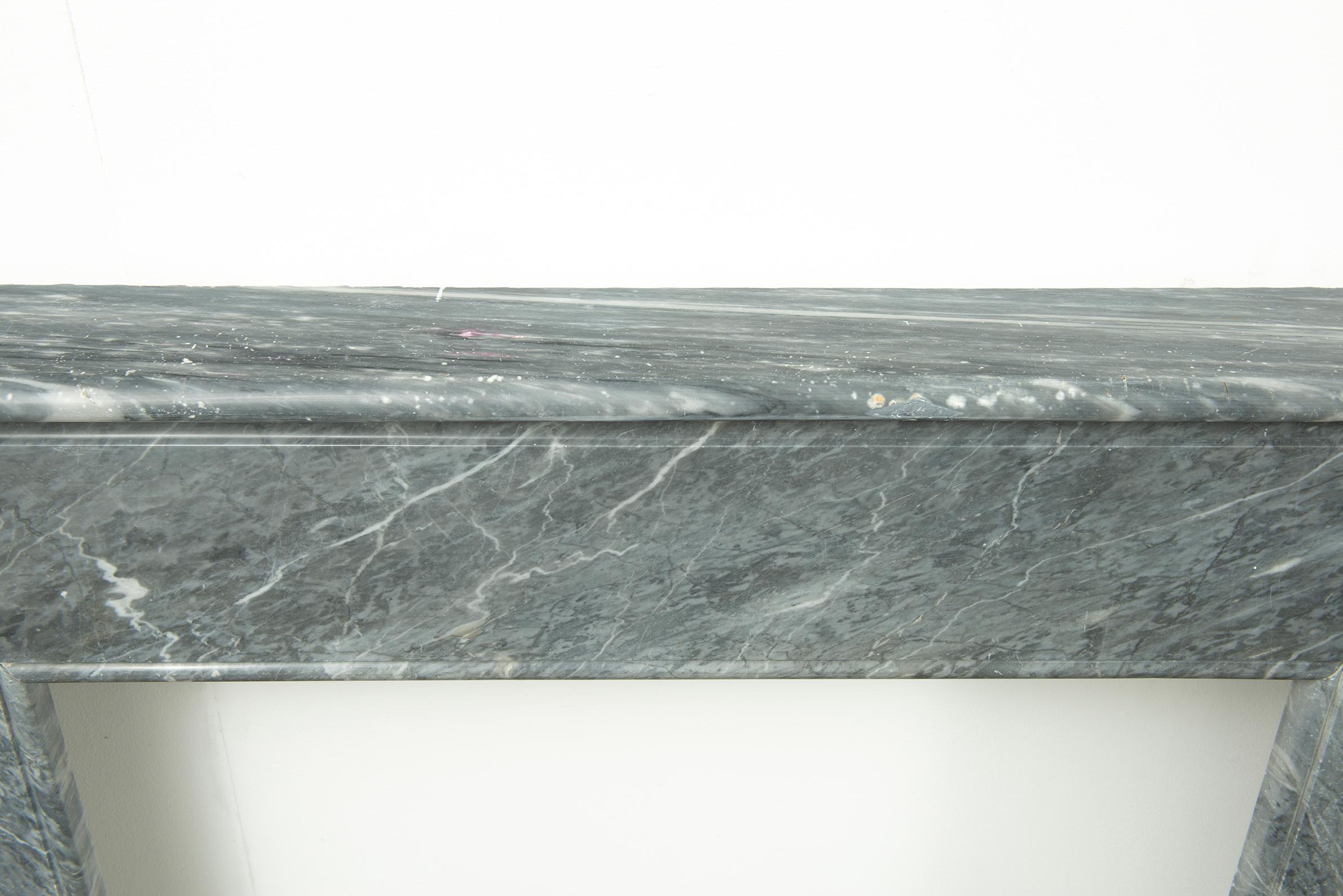 Little Grey Marble Louis XVI Fireplace Mantel For Sale 14