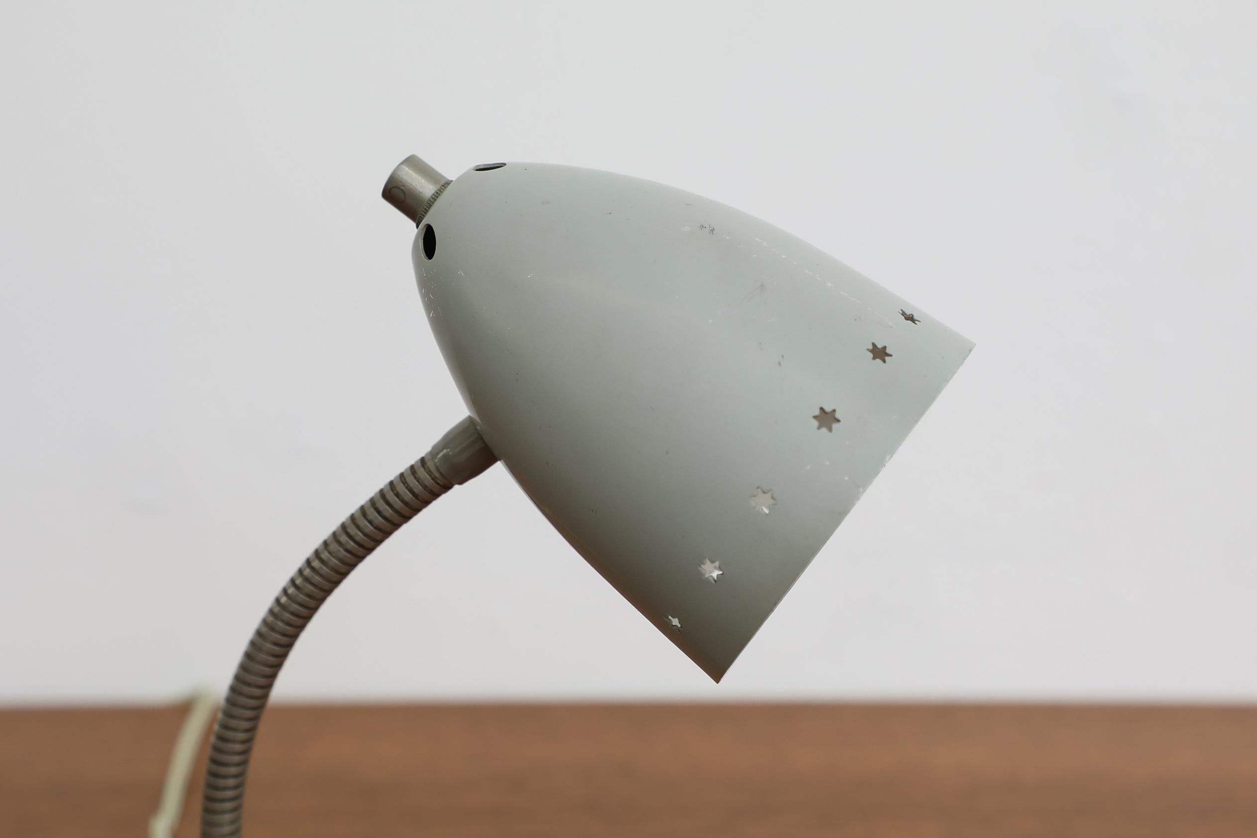 Little Grey Mid-Century Hala Zeist Reading Lamp with Star Cut-outs on Shade For Sale 2