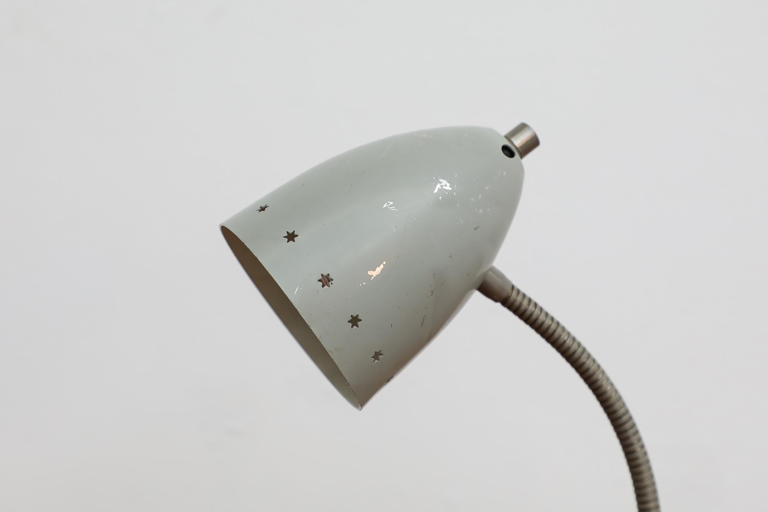 Little Grey Mid-Century Hala Zeist Reading Lamp with Star Cut-outs on Shade For Sale 3