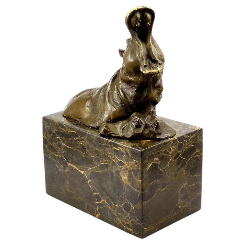 Kleine Nilpferdfamilie - Tierische Bronzestatue