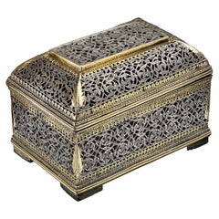 Little Indo Portuguese Silver and Parcel Gilt Box, 17th Century Portugal