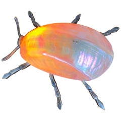Little Insect Bug Lamp in Iron and Mother of Pearl Nacre, Italy, 1970s