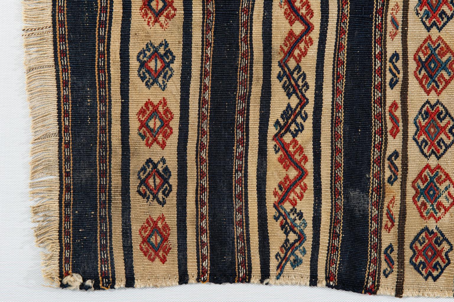 Turkish Little Kilim Kurdestan Antique For Sale