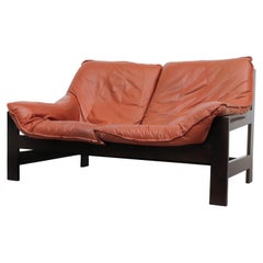Vintage Little LeoLux Loveseat with Coral Leather