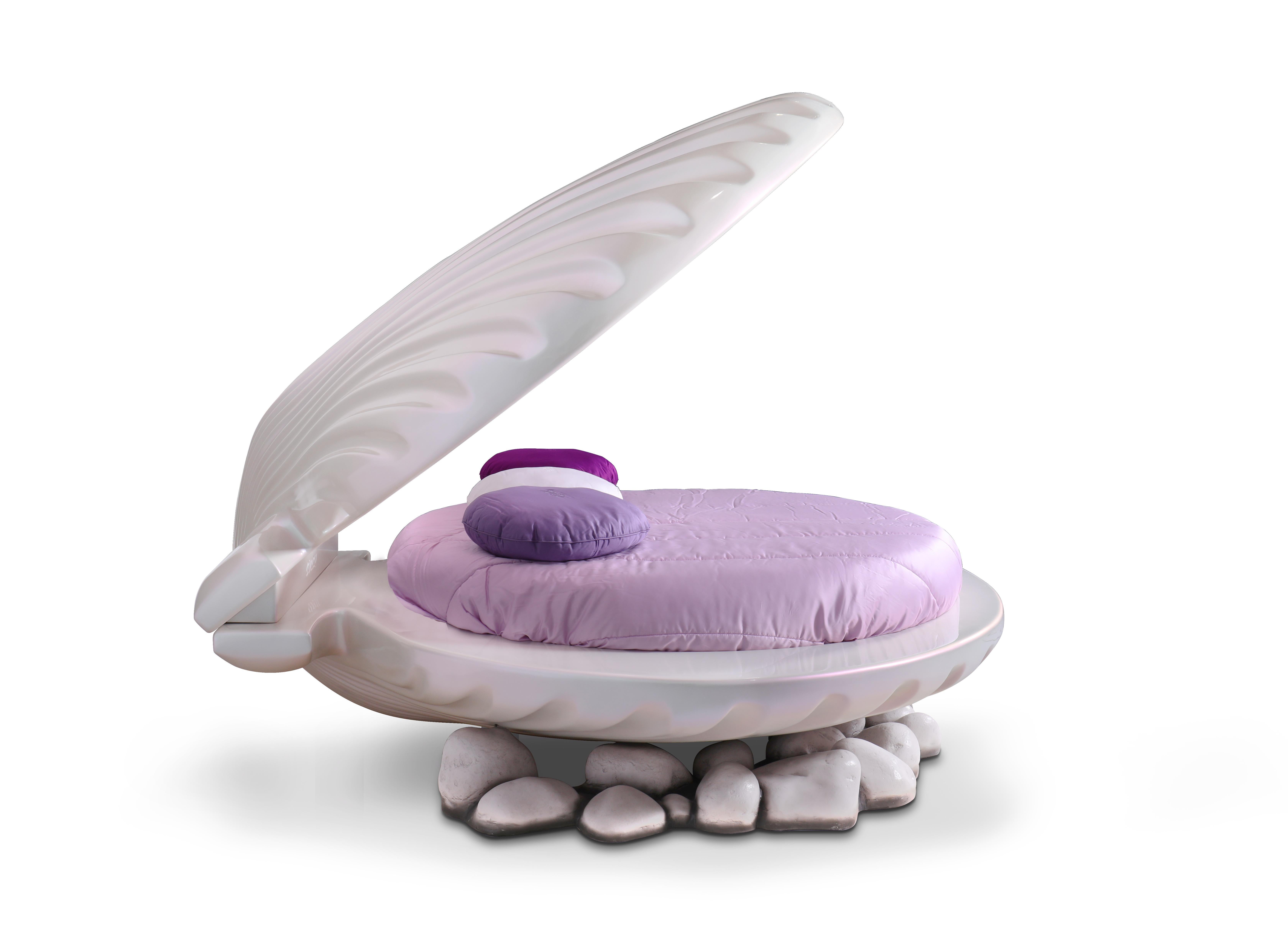 Kleines Meerjungfrauen-Kinderbett in Elfenbein mit Muschelbezug von Circu Magical Furniture (Portugiesisch) im Angebot