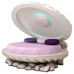 Lit Little Mermaid Kids en ivoire avec couvercle en coquillage de Circu Magical Furniture
