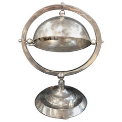 Little Metal Table Lamp, Hemisphere in a Circle, Art Deco, France 1930s