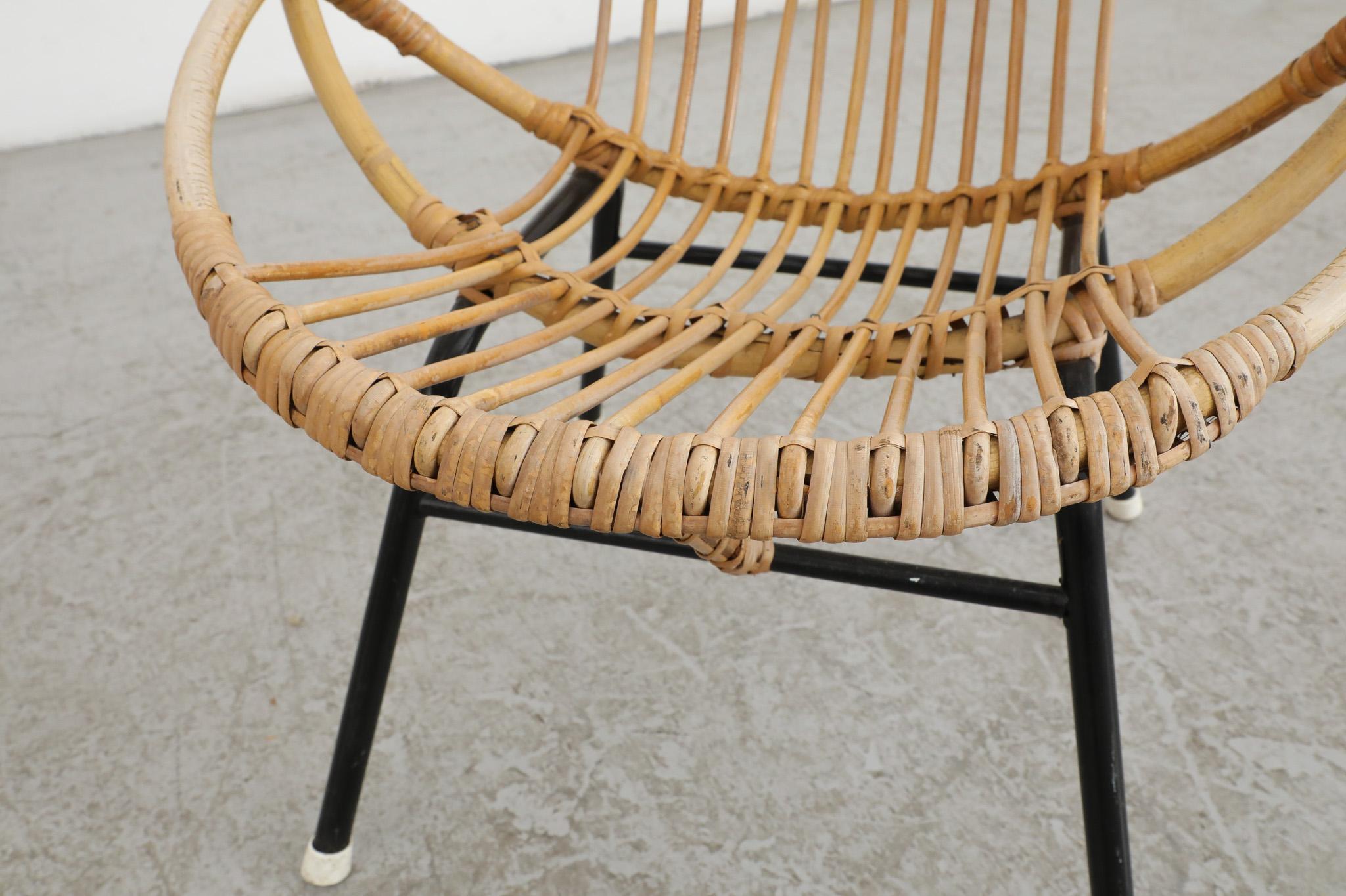 Little Mid-Century Rohe Noordwolde Bamboo Hoop Chair 2