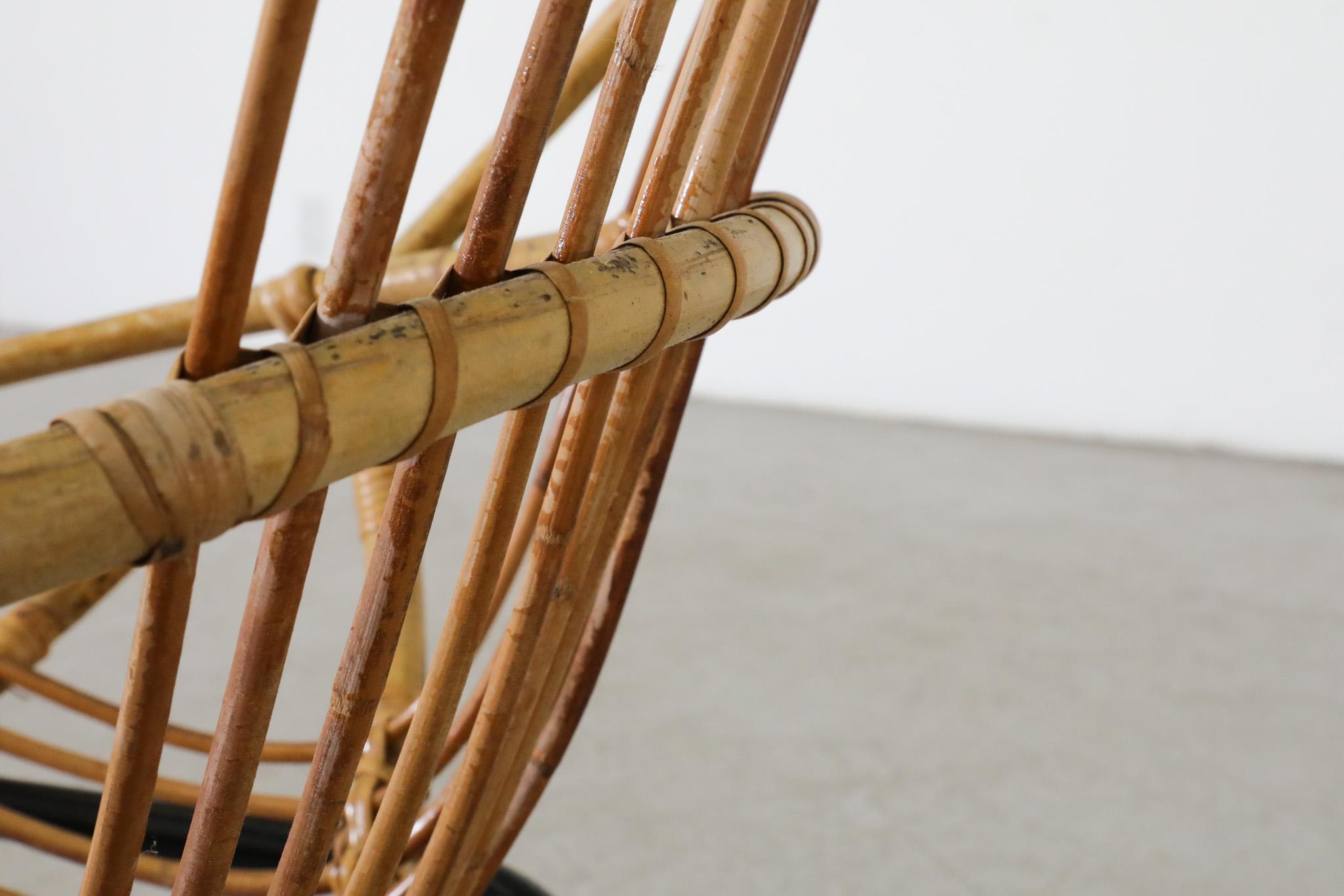 Petite chaise cerceau Rohe Noordwolde en bambou du milieu du siècle dernier en vente 2
