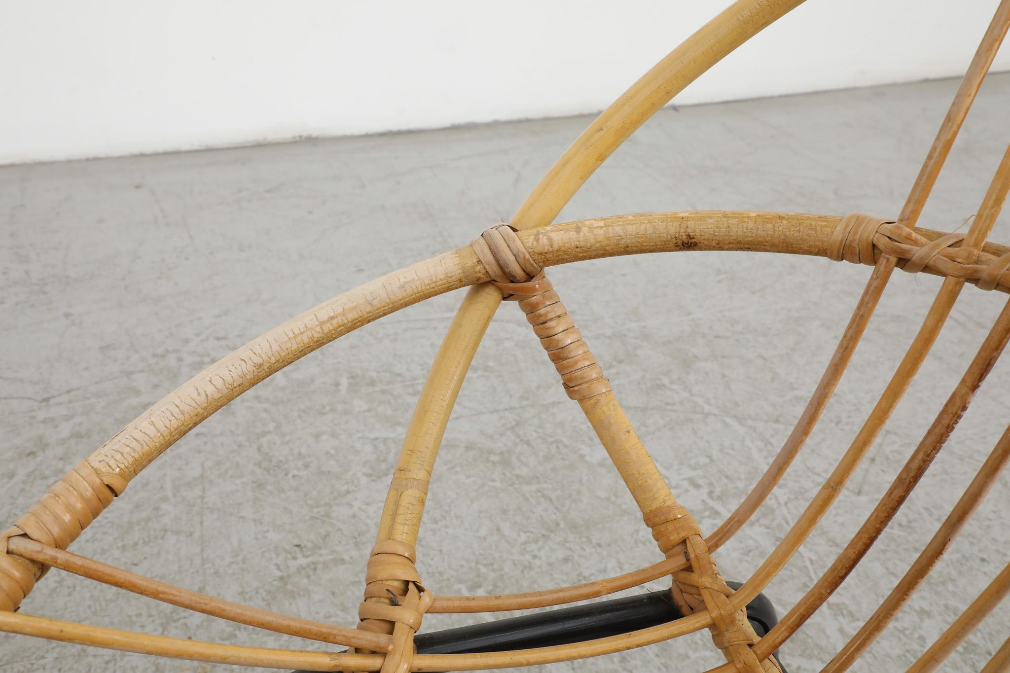 Little Mid-Century Rohe Noordwolde Bamboo Hoop Chair For Sale 4