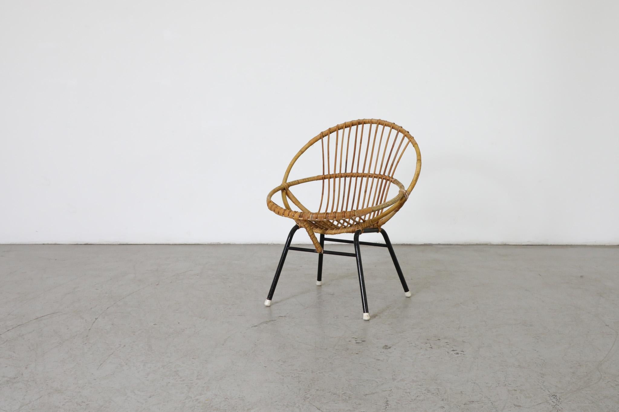 Little Mid-Century Rohe Noordwolde Bamboo Hoop Chair For Sale 6